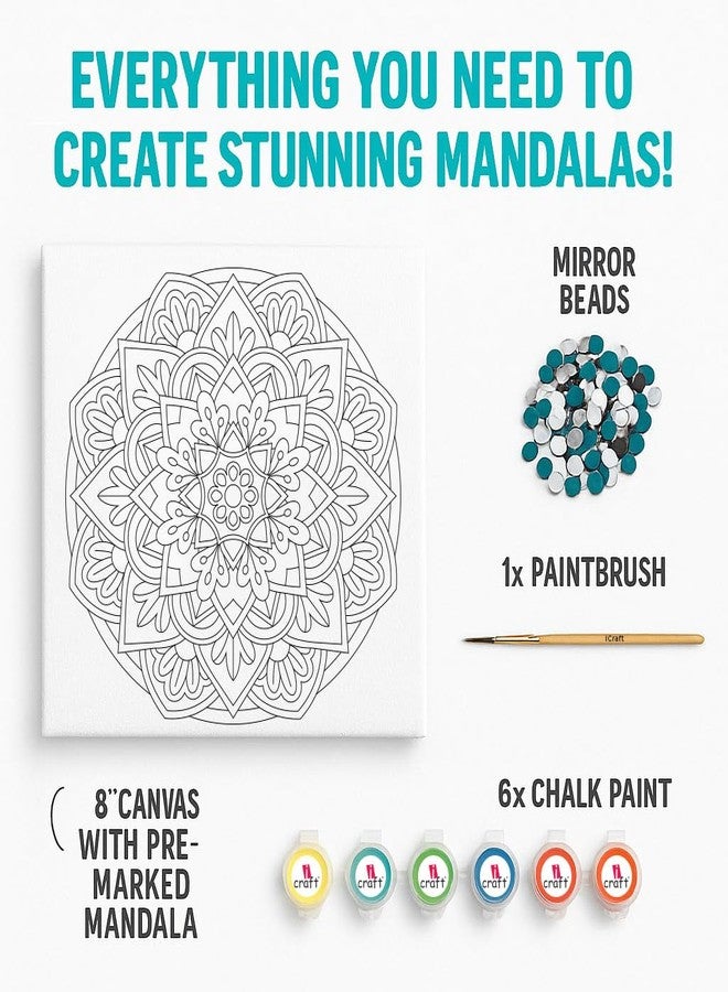 iCraft Canvas Mandala Kit (Harmony Bloom Manadala 4) - Image 2